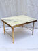 Vintage side table in gold metal and veined white marble.