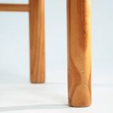 2 vintage chairs in pinewood with braided seat, 1970s