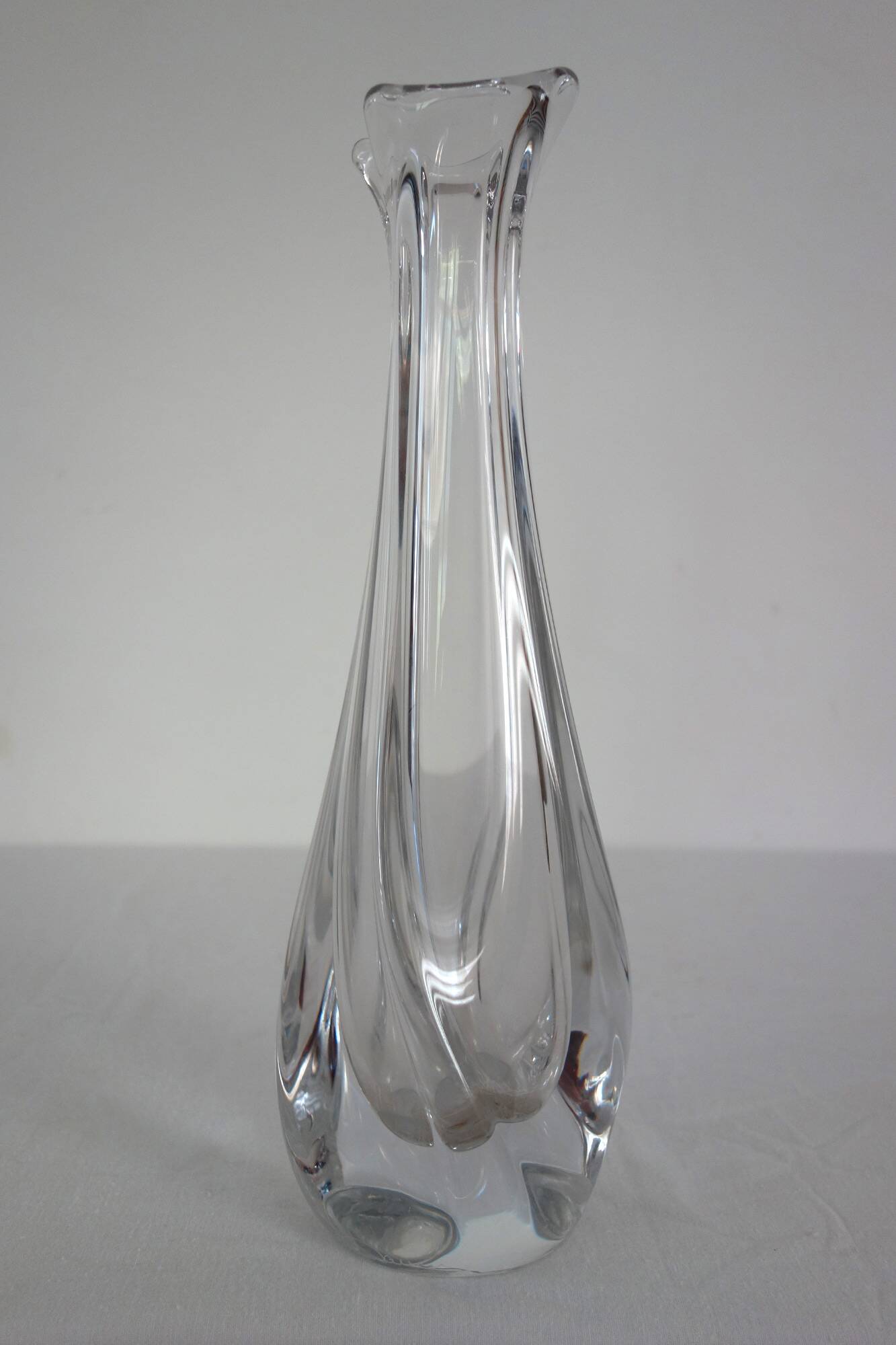 Large Daum crystal soliflore vase H32cm