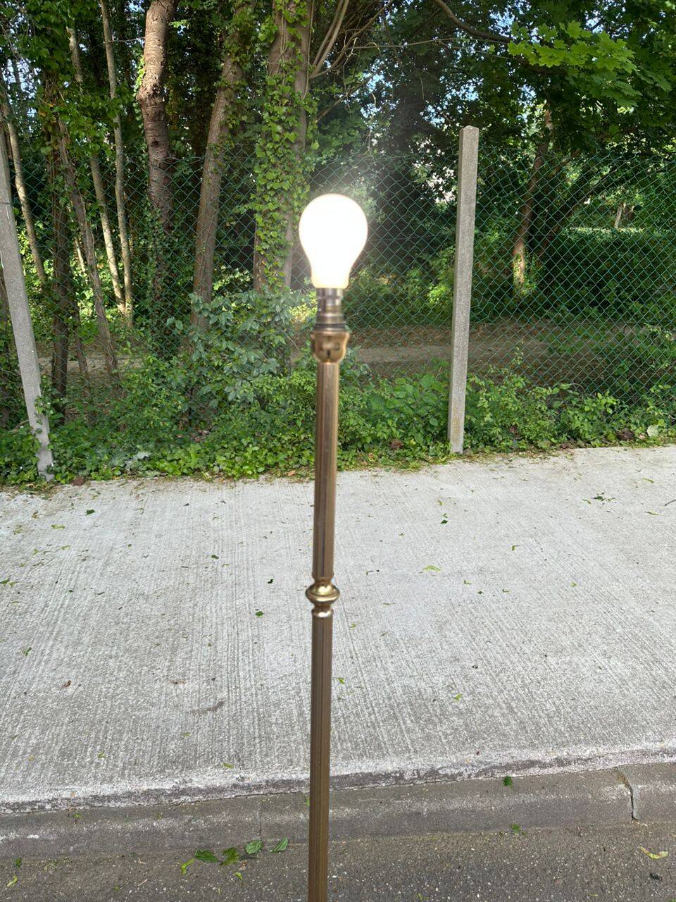 Vintage brass floor lamp from the 20th century.