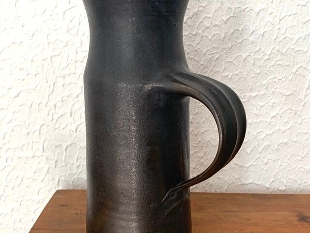 Jean Cacheleux's black ceramic pitcher, 1970s