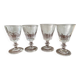 4 verres à vin blanc en cristal taillé à côtes plates modèle Caton