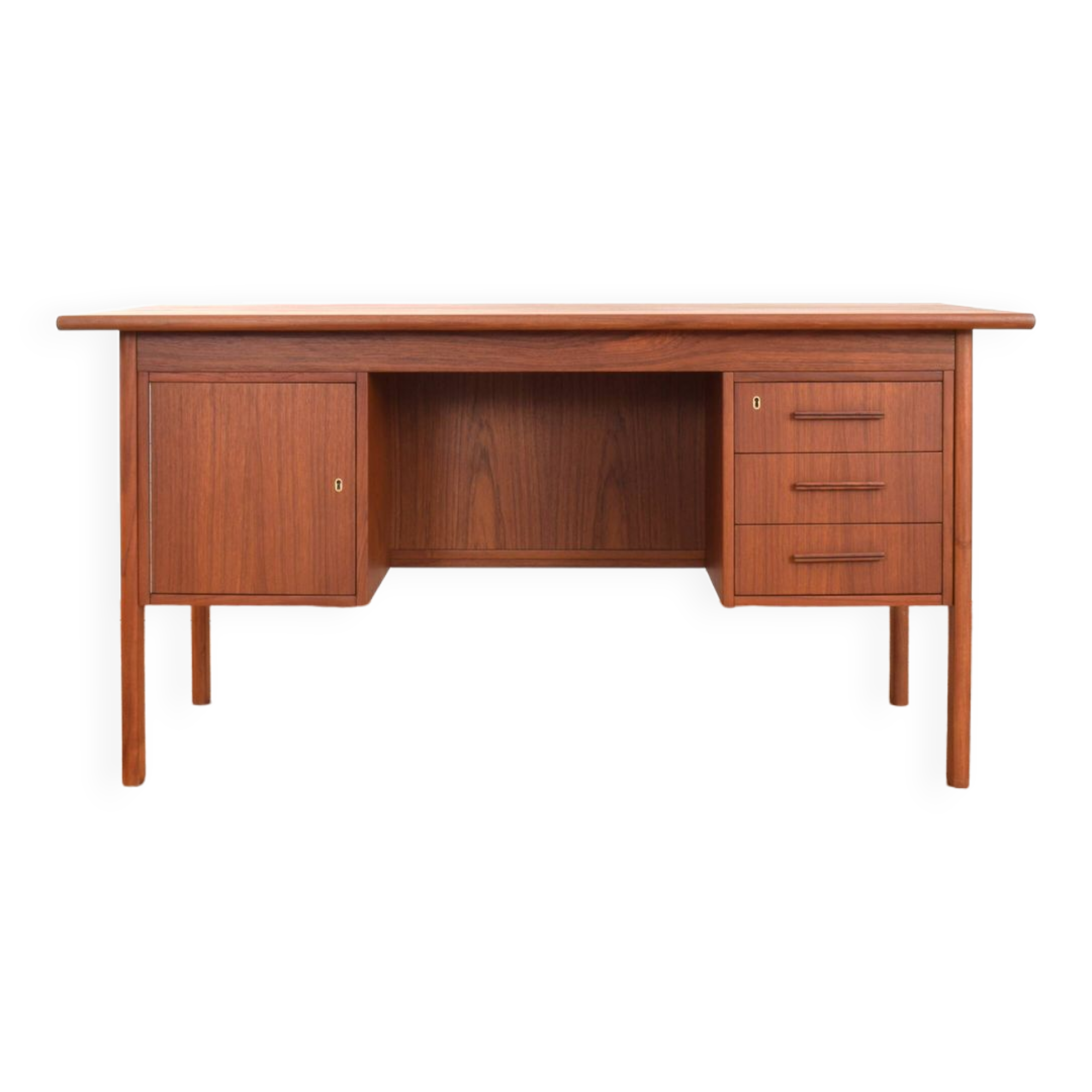 Mid-Century Danish Freestanding Teak Desk, 1960s