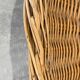Pair of rattan and black metal armchairs, 1950s/60s