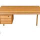 1960s 1970s Oak Writing Desk Sliding Top by Peter Løvig Nielsen for Løvig