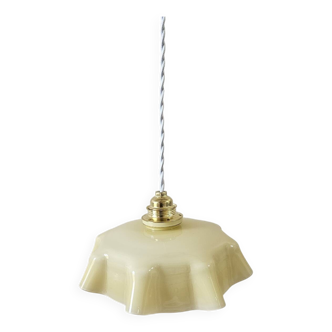 Pastel yellow opaline pendant light