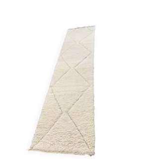 XL beige wool runner / carpet Beni Ouarain