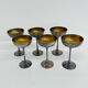 Ensemble de 6 coupes à champagne en laiton argenté, années 1970, Italie.