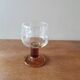Set of 6 vintage stemmed glasses, amber base
