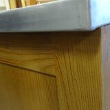 solid wood sideboard, metal top: zinc