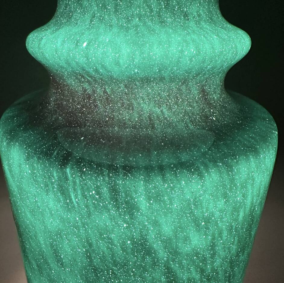 Pop Art Peill & Putzler Lamp, Green Glass Pendant Light, 1960s
