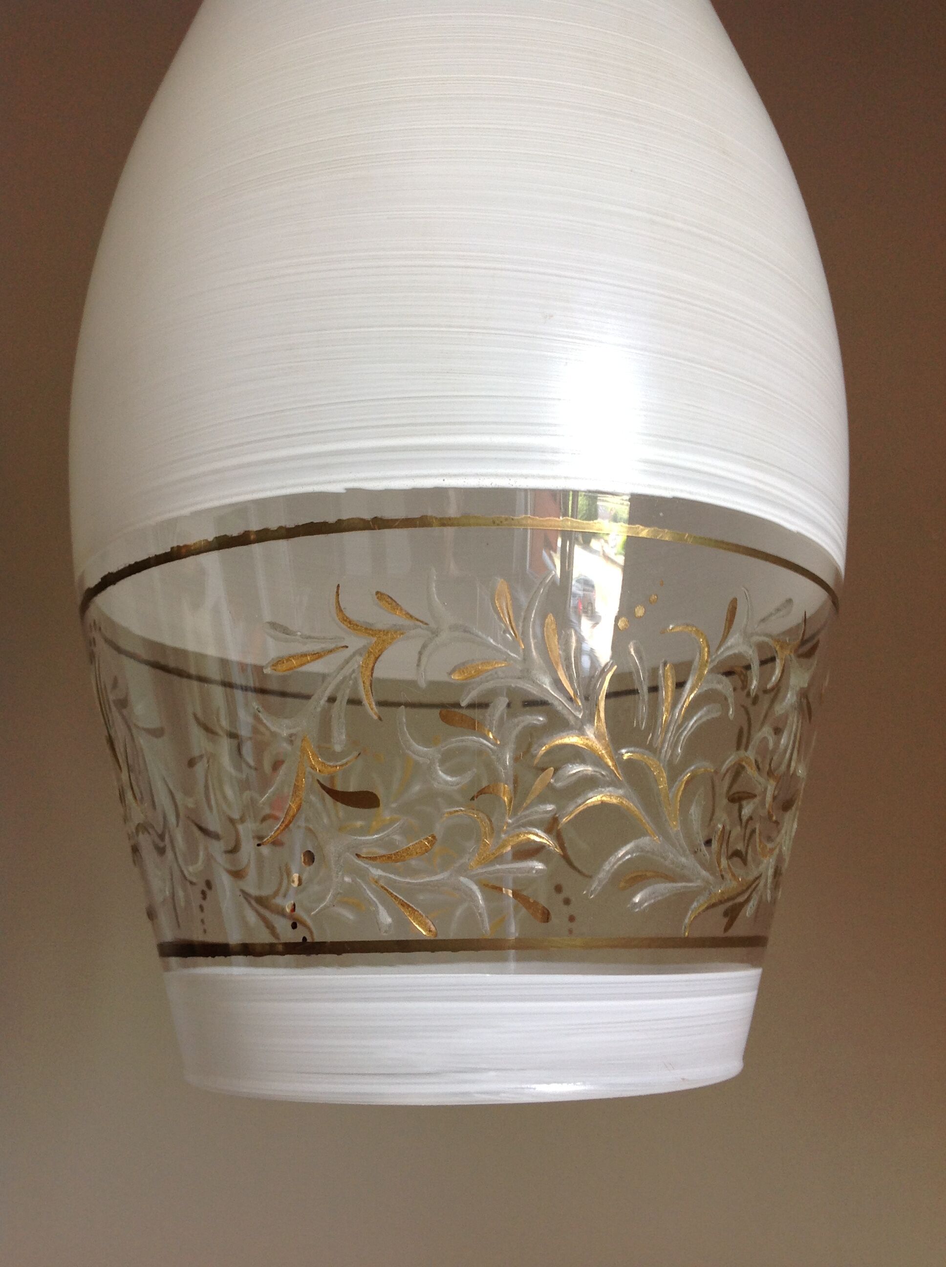White/vintage white glass tulip suspension 60-70