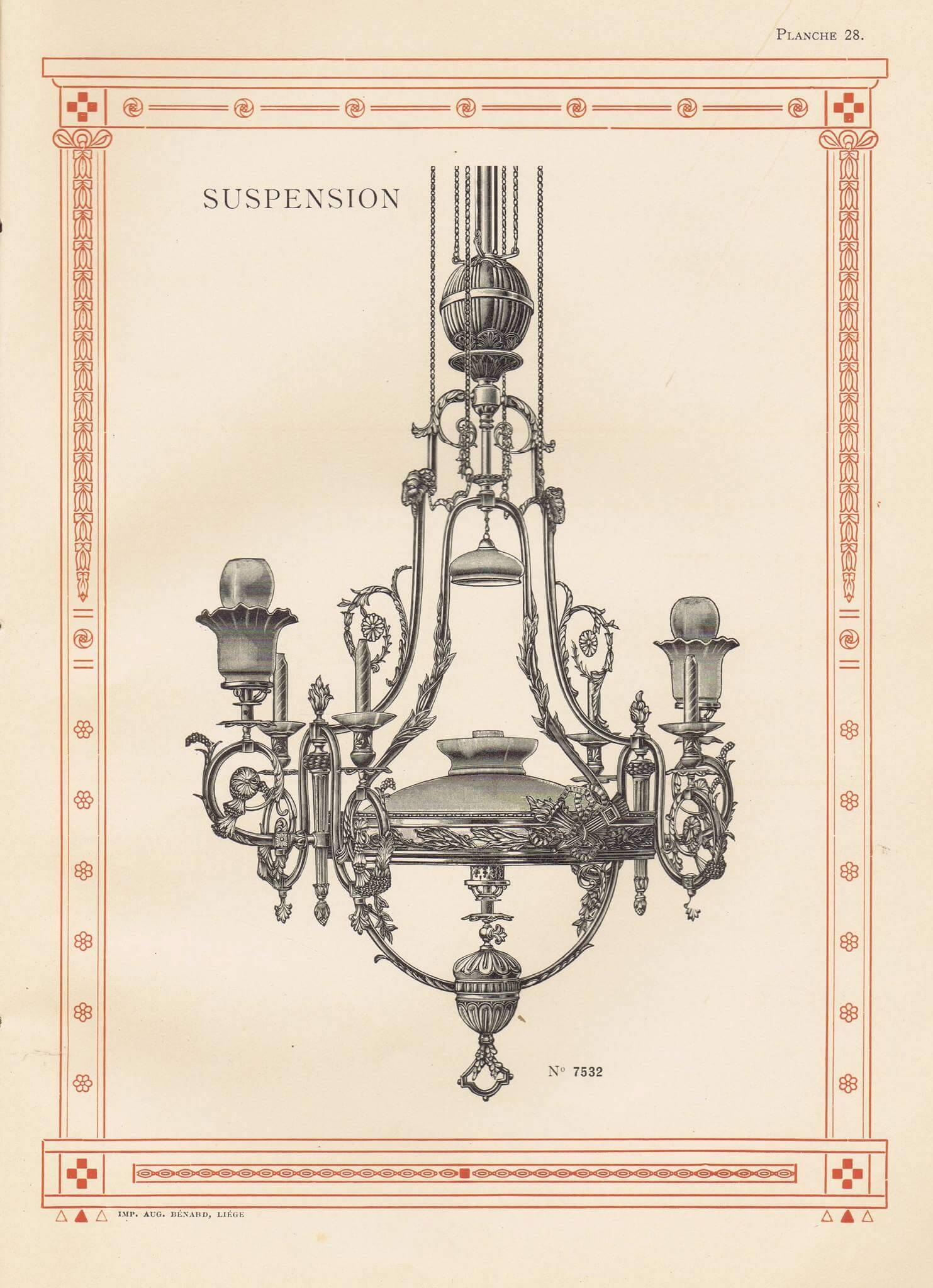Antique adjustable height chandelier with original glasswork and brass detailing