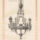 Antique adjustable height chandelier with original glasswork and brass detailing