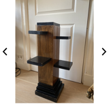 Mahogany and ebony étagère column, 1940s