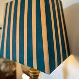 Vintage floor lamp, maximalist style, striped lampshade
