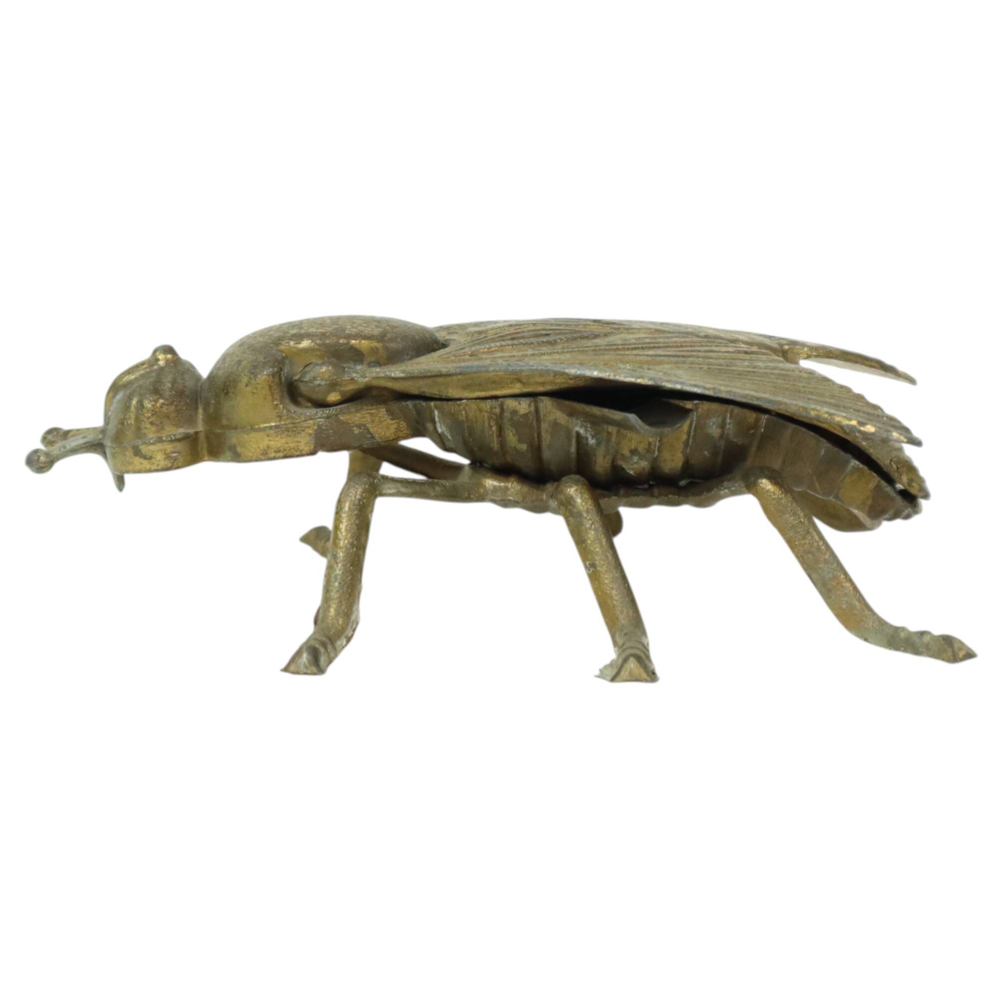 Vintage Copper Ashtray Figurine Fly Brass Italy 1960s