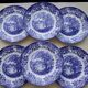 6 Flat plates in English porcelain Broad Hurst Staffordshire