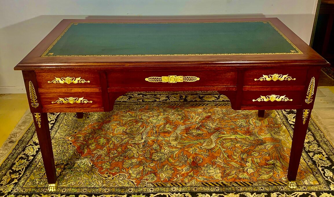 Empire style desk Return from Egypt, double-sided, mahogany, gilded bronzes