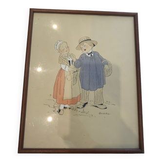 Lithograph signed Renaudin