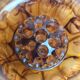 Art Deco Davidson "Cloud Glass" amber centrepiece bowl – vintage English flower holder