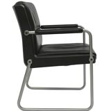 A pair of Bauhaus armchairs, chromed steel tubes, leather, Germany, 1970