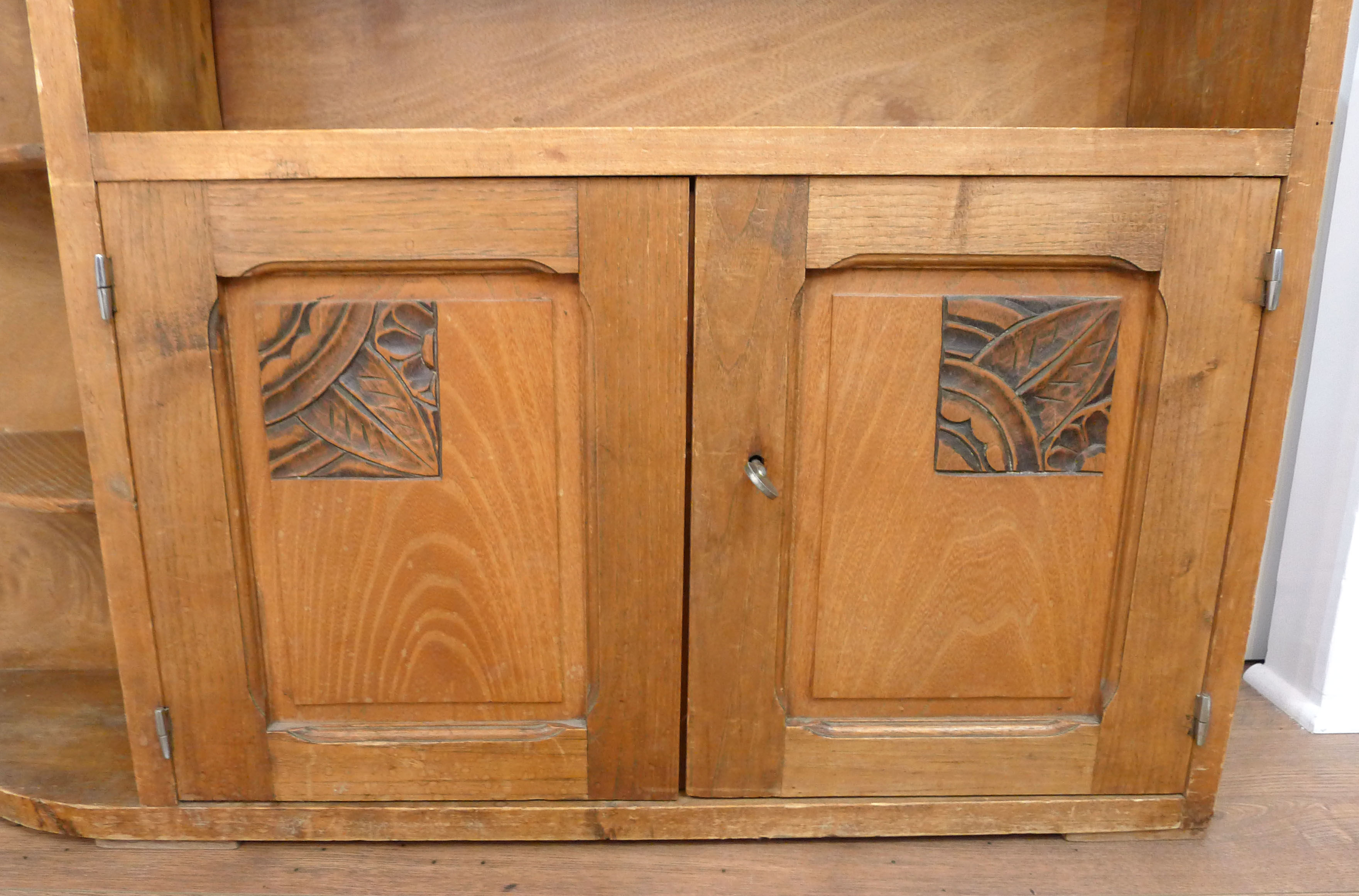 Art Deco cabinet with shelves, wooden