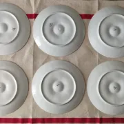 Set of 6 oyster plates in porcelain by Pillivuyt.
