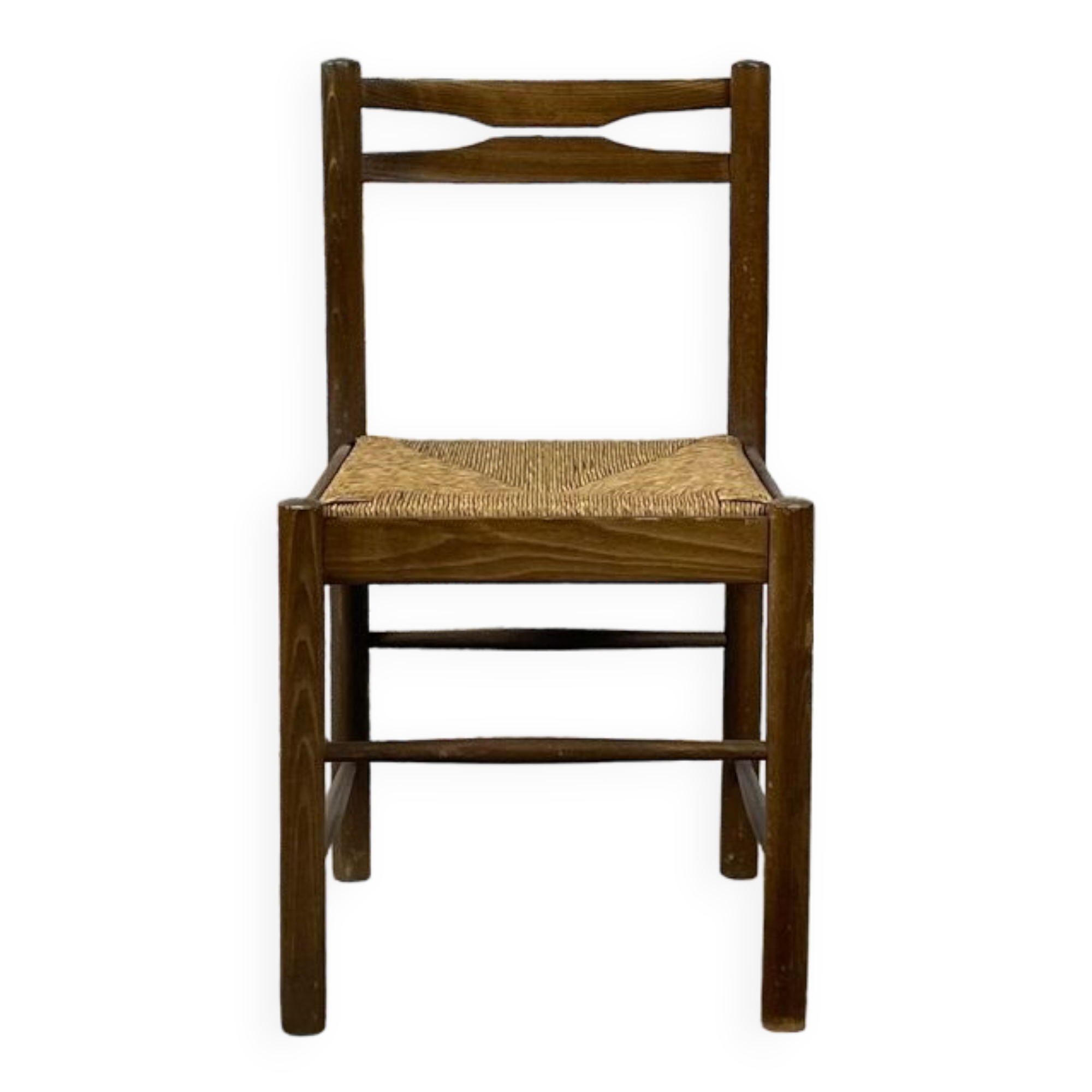 Chaise paillée et bois annees 80