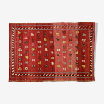 Anatolian handmade kilim rug 232 cm x 162 cm
