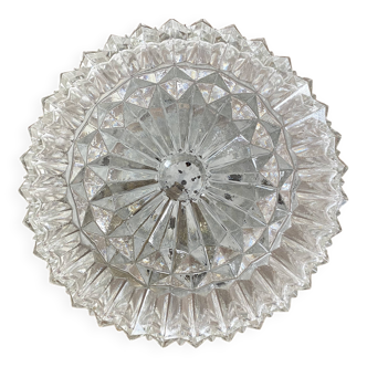 Vintage round molded glass ceiling light