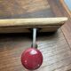 Wall hook with three hooks in wood, wrought iron, porcelain balls