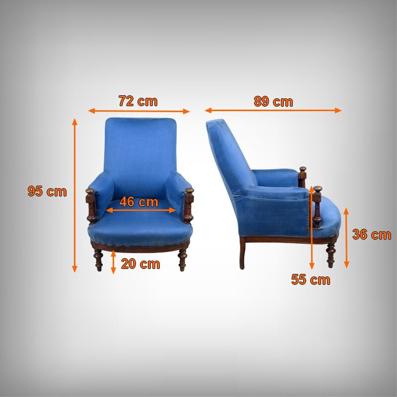 Fauteuil bergère en noyer – début XXe