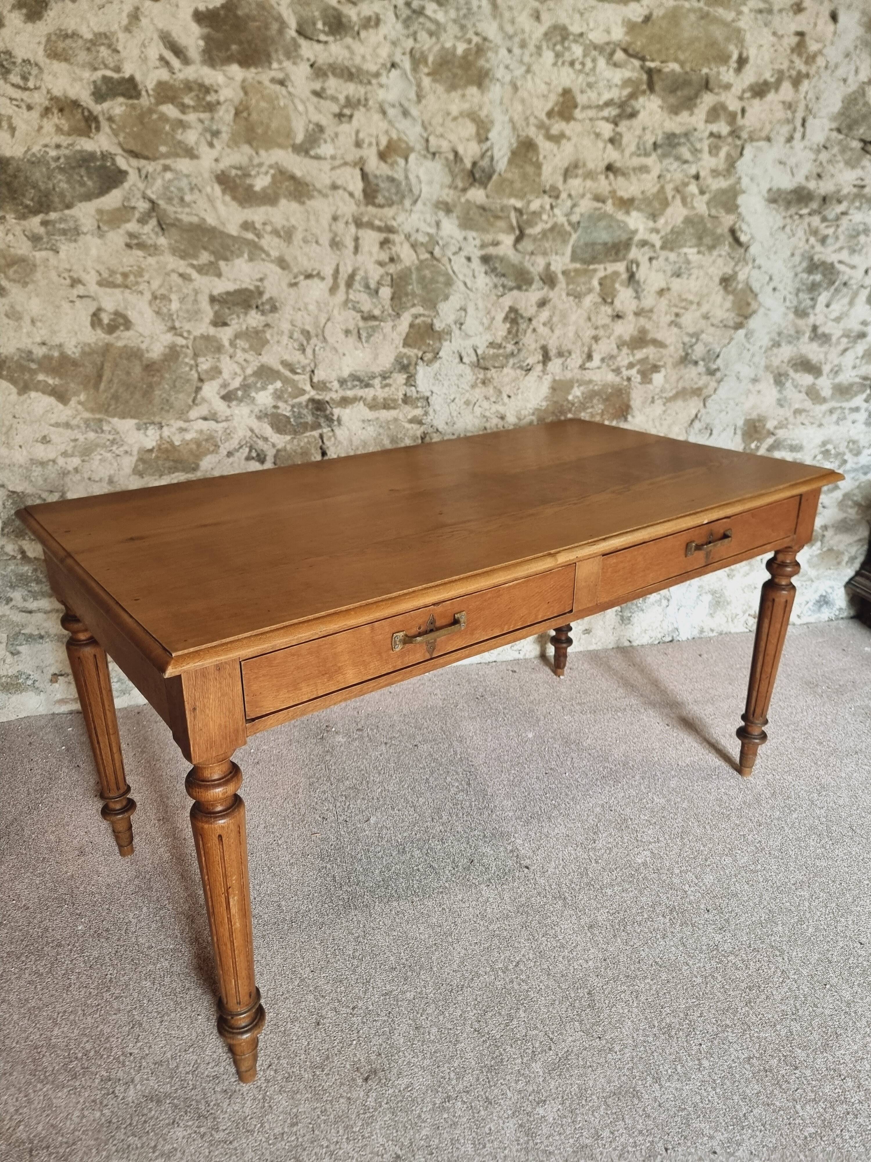 Antique Oak Table – 1930s Desk or Dining Table