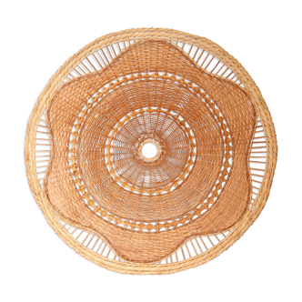 Rattan lampshade flower pattern