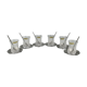 6 GLASSES A THE TURKISH CRISTAL PASBACHE UNDER CUP SPOONFULS JUMBO STAINLESS STEEL 18/8