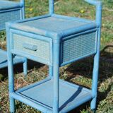 2 tables de chevet en rotin