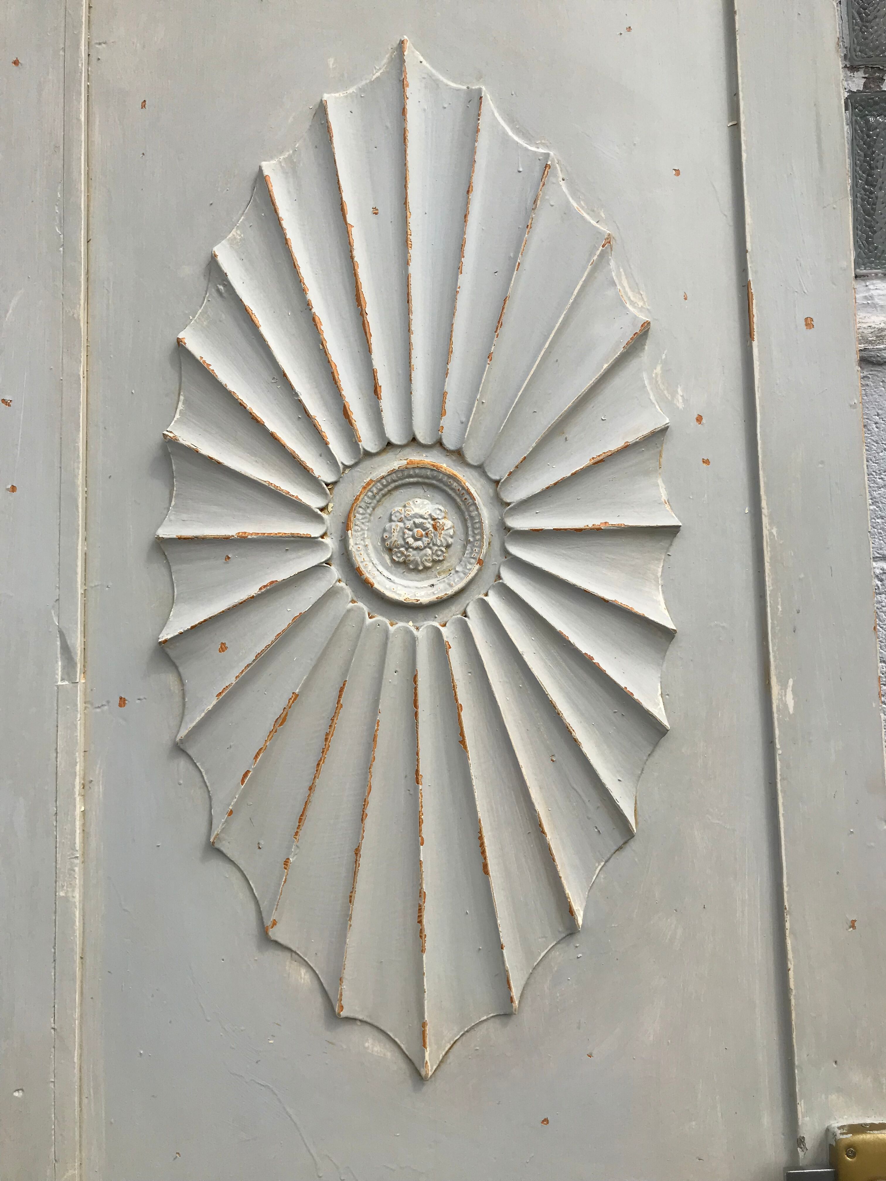 Pair of doors with wood molding