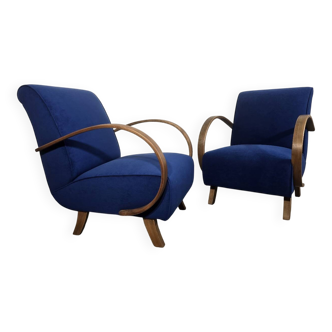 Chaises longues de Jindrich Halabala, années 1940, ensemble de 2