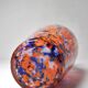 Small antique art deco cobalt orange speckled glass paste vase