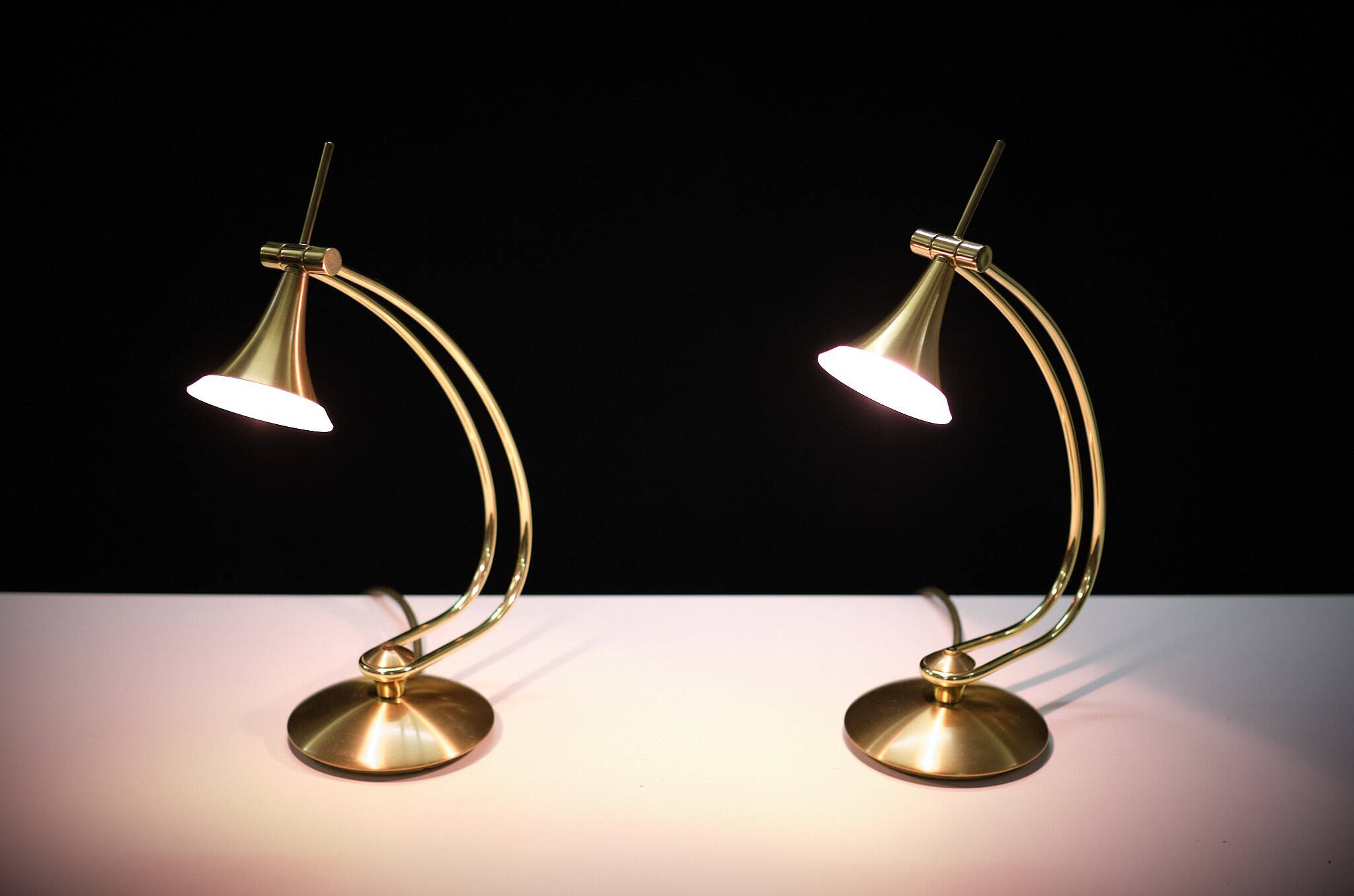Holtkotter Brass Halogen Table lamps 1980s Germany