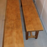 2 light oak benches