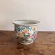 Cache pot jardinière decor pheasant China republic Famille Rose bamboo