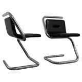 Chrome Tubular Steel Armchairs by Luigi Bardini, 1970s, Set of 2