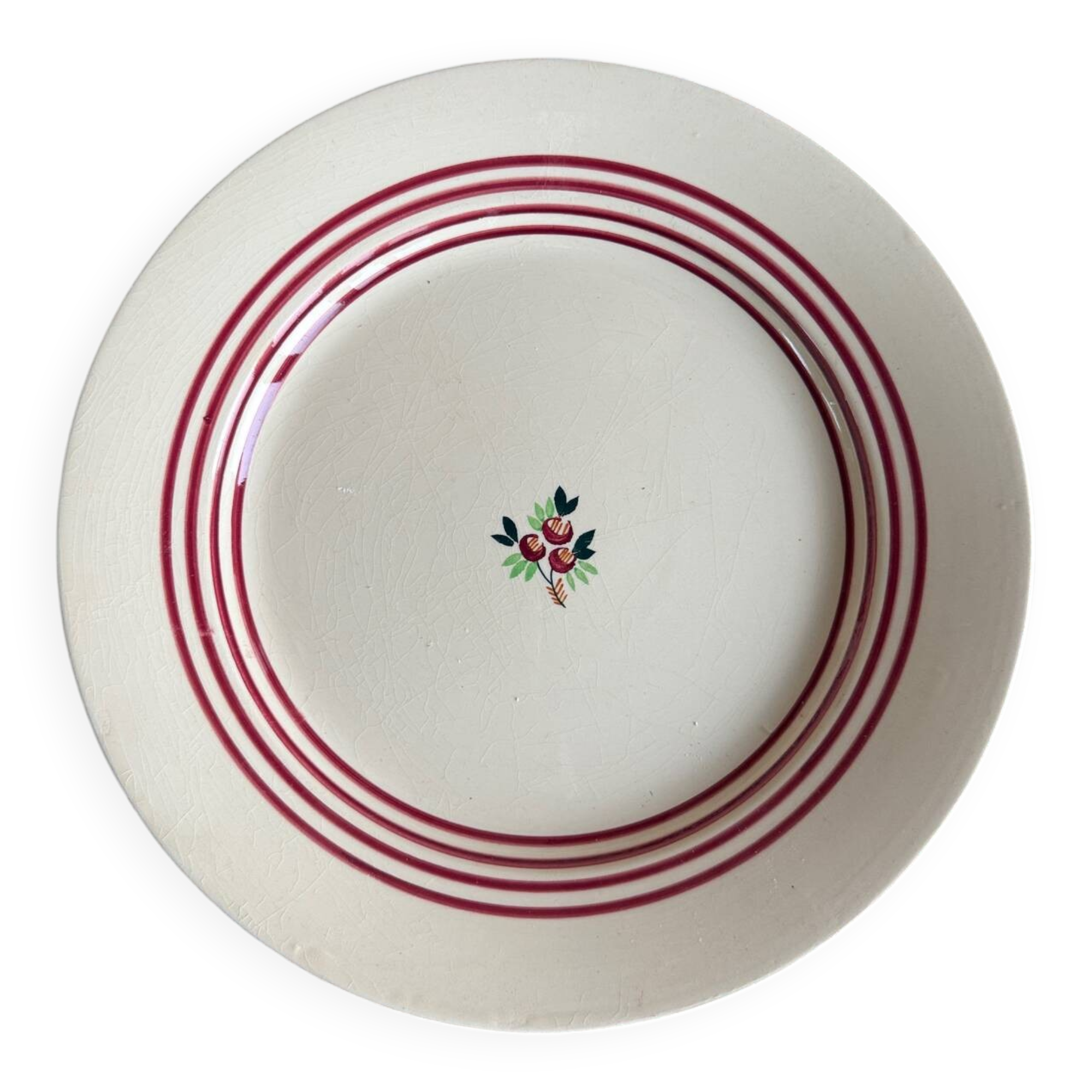 Round flat iron earth Gien dish (large)