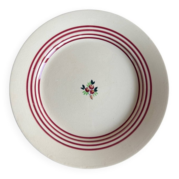 Plat rond plat terre de fer Gien (grand)
