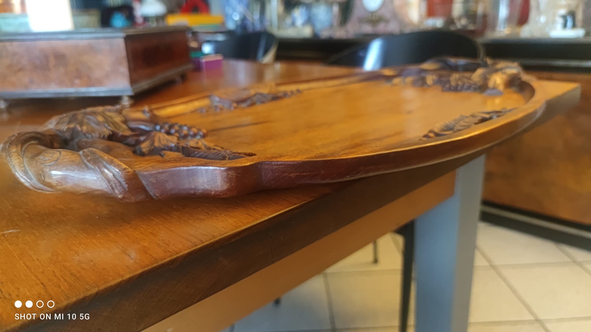 Solid mahogany serving tray