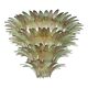 Luxury Venetian Smoked-Fumè and Green “Palmette” Murano Glass Plating Gold