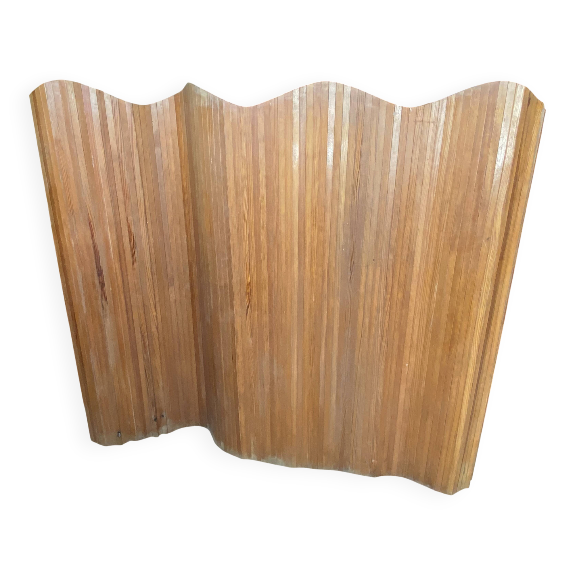 Baumann style wooden free-standing folding screen vintage 1950s