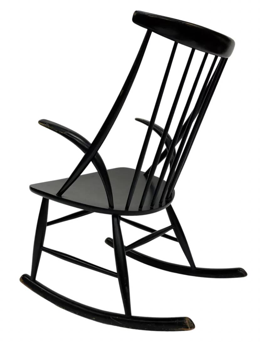 Fauteuil à bascule vintage Illum Wikkelso design danois